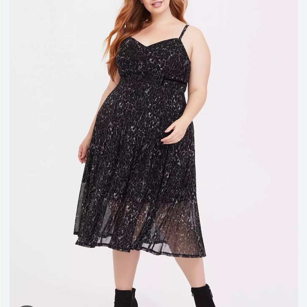 Torrid Black and Gray Midi Dress